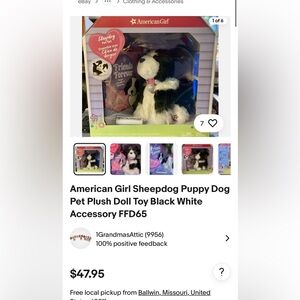 American Girl Fluffy Sheepdog Plush